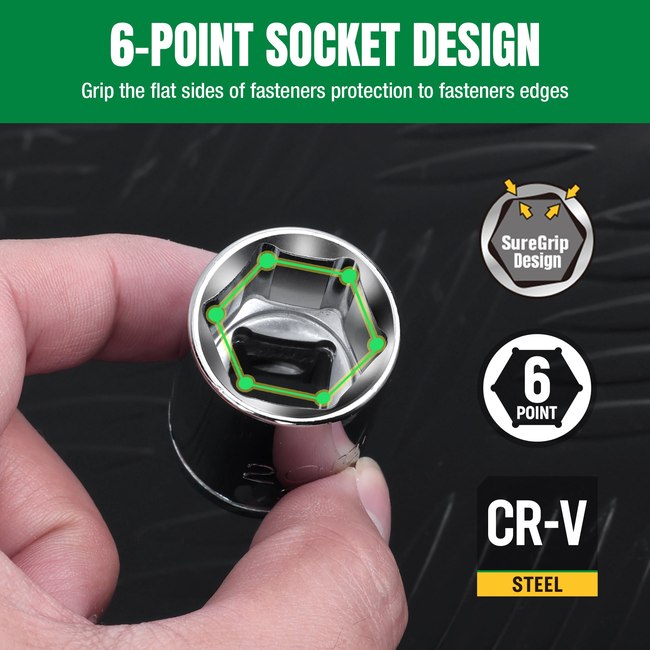 SK Tools - 1/2 in.- Drive, 11 Piece, 6 Point, Metric, Standard Chrome Socket Set