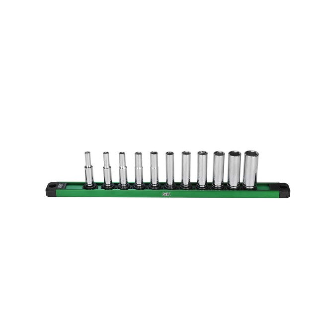 SK Tools - 1/4 in.- Drive, 11 Piece, 6 Point, Deep, SAE Chrome Socket Set