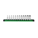 SK Tools - 1/4 in.- Drive, 12 Piece, 6 Point, Deep, Metric Chrome Socket Set