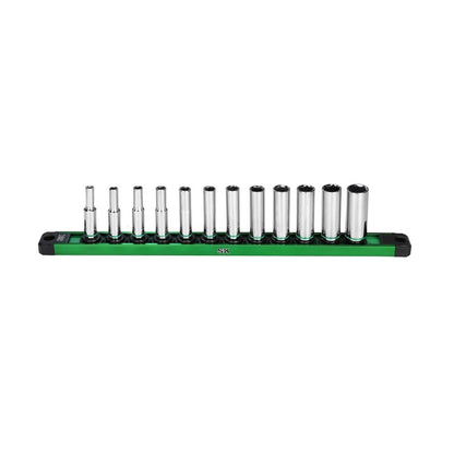 SK Tools - 1/4 in.- Drive, 12 Piece, 6 Point, Deep, Metric Chrome Socket Set