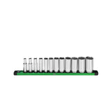 SK Tools - 3/8 in.- Drive, 12 Piece, 6 Point, SAE, Deep Chrome Socket Set
