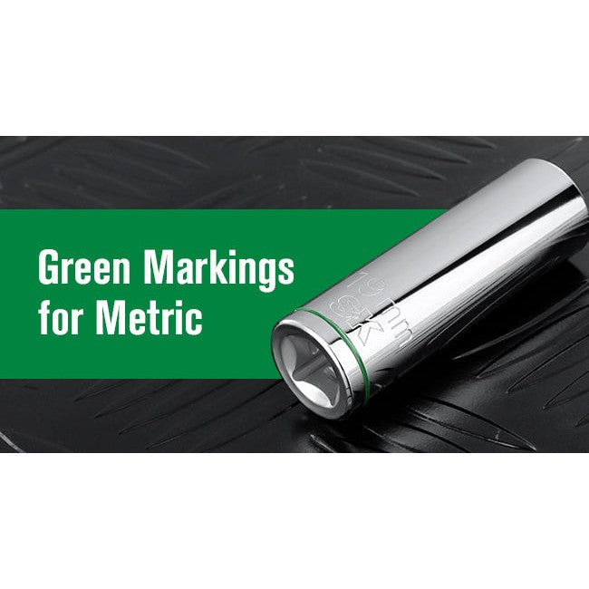 SK Tools - 1/2 in.- Drive, 11 Piece, 6 Point, Metric, Deep Chrome Socket Set