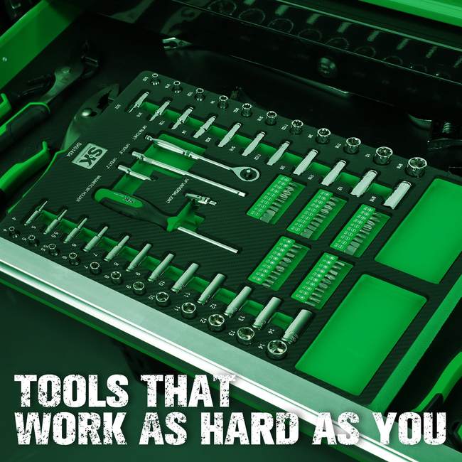SK Tools - 101 Piece, 1/4 in.- Drive, 6 Point, Shallow & Deep, SAE & Metric Chrome Socket Set with Bits