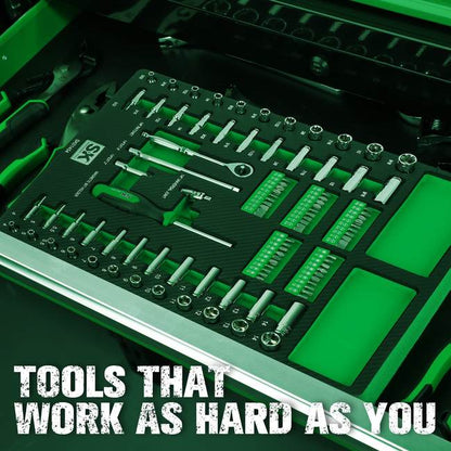 SK Tools - 101 Piece, 1/4 in.- Drive, 6 Point, Shallow & Deep, SAE & Metric Chrome Socket Set with Bits