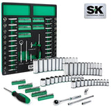 SK Tools - 101 Piece, 1/4 in.- Drive, 6 Point, Shallow & Deep, SAE & Metric Chrome Socket Set with Bits