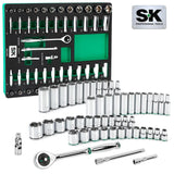 SK Tools - 51 Piece 3/8 in.- Drive, 6 Point, Standard & Deep, SAE & Metric Chrome Socket Set