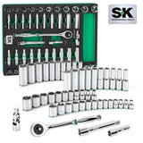 SK Tools - 49 Piece 1/2 in.- Drive, 6 Point, Standard & Deep, SAE & Metric Chrome Socket Set