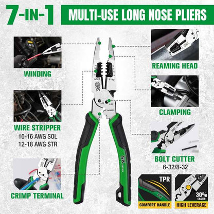 SK Tools - 3 Piece Dual-Material Handle Multi-Use Pliers Set