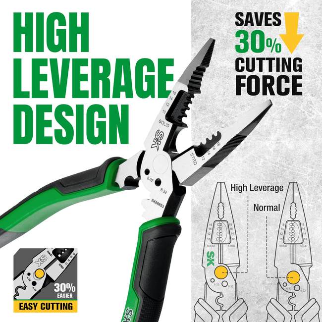 SK Tools - 3 Piece Dual-Material Handle Multi-Use Pliers Set
