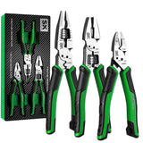 SK Tools - 3 Piece Dual-Material Handle Multi-Use Pliers Set