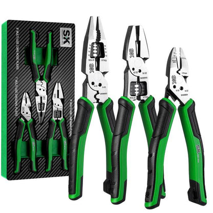 SK Tools - 3 Piece Dual-Material Handle Multi-Use Pliers Set