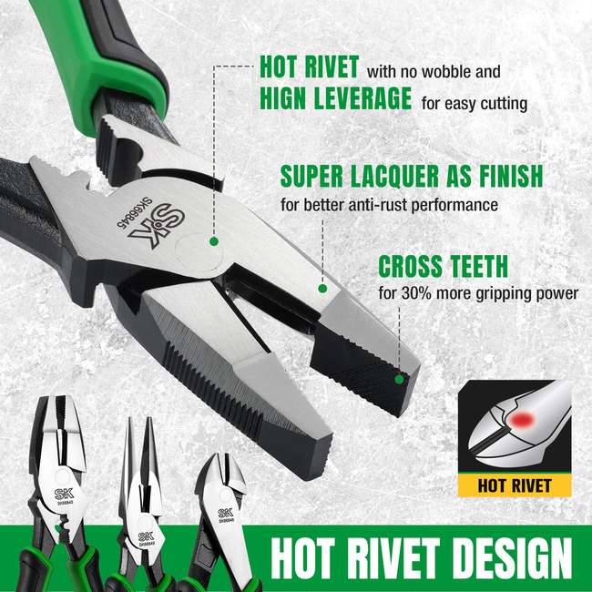 SK Tools - 5 Piece Dual-Material Multi-Purpose Pliers Set