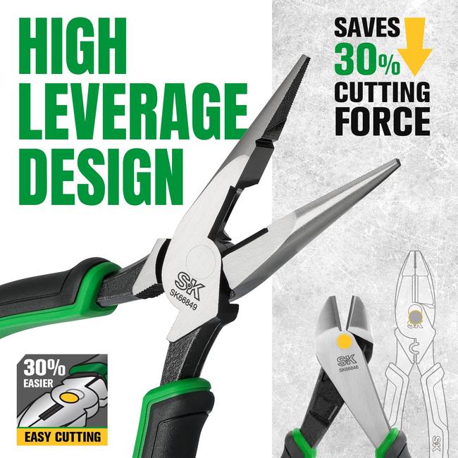 SK Tools - 5 Piece Dual-Material Multi-Purpose Pliers Set