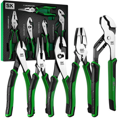 SK Tools - 5 Piece Dual-Material Multi-Purpose Pliers Set