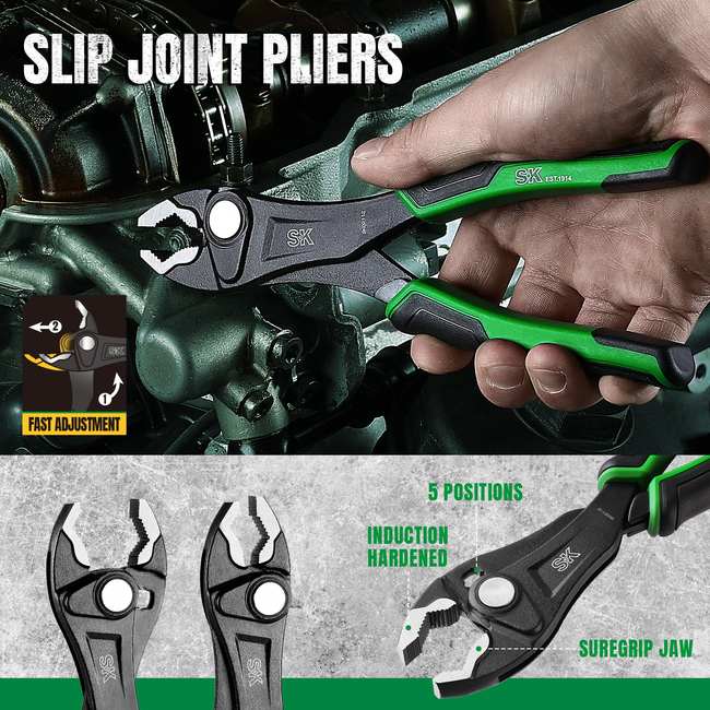 SK Tools - 5 Piece Dual-Material Multi-Purpose Pliers Set