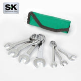 SK Tools - 7 Piece 12 Point SAE Short SuperKrome Combination Wrench Set