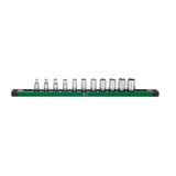 SK Tools - 1/4 in.- Drive, 11 Piece, 6 Point, Metric, Standard Chrome Socket Set