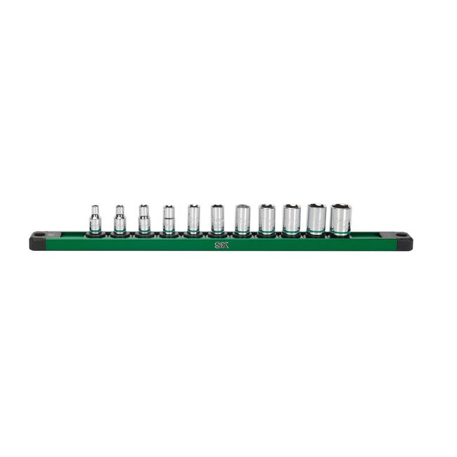 SK Tools - 1/4 in.- Drive, 11 Piece, 6 Point, Metric, Standard Chrome Socket Set