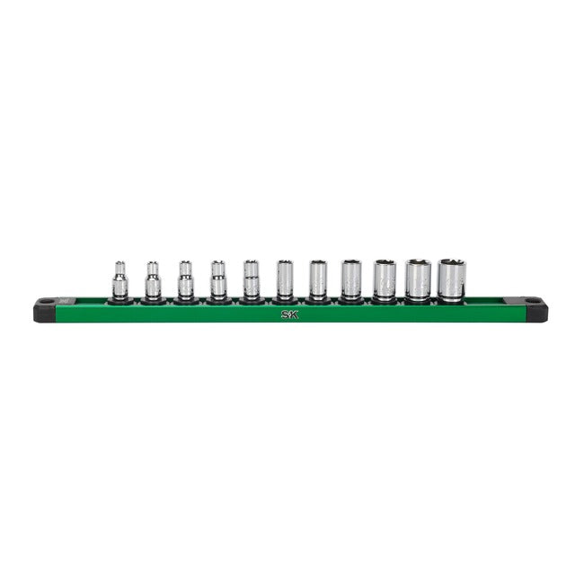 SK Tools - 1/4 in.- Drive, 11 Piece, 6 Point, SAE, Standard Chrome Socket Set