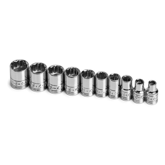 SK Tools - 10 Piece 1/4 in.- Drive 12 Point Standard Metric Chrome Socket Set
