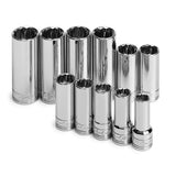 SK Tools - 11 Piece 3/8 in.- Drive 12 Point Deep Metric Chrome Socket Set