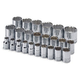 SK Tools - 24 Piece 1/2 in.- Drive 12 Point Standard Metric Chrome Socket Set
