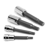 SK Tools - 4 Piece 3/8 in.- & 1/2 in.- Drive Triple Square Bit Socket Set