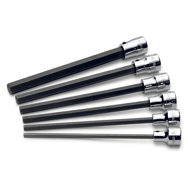 SK Tools - 6 Piece 3/8 in.- Drive Metric Long Hex Bit Socket Set