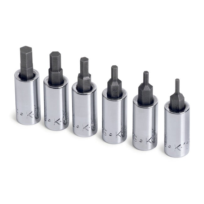 SK Tools - 6 Piece 1/4 in.- Drive Metric Hex Bit Socket Set