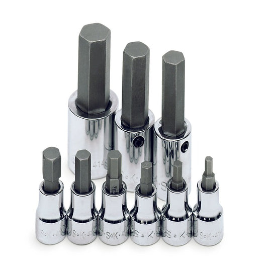 SK Tools - 9 Piece 3/8 in.- and 1/2 in.- Drive Metric Hex Bit Socket Set