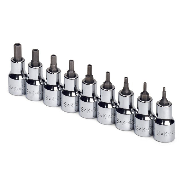 SK Tools - 9 Piece 3/8 in.- Drive Fractional Tamper-Proof Hex Bit Socket Set