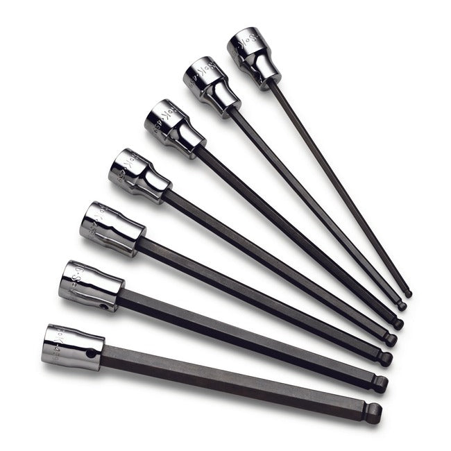 SK Tools - 7 Piece 3/8 in.- Drive Fractional Long Ball Hex Bit Socket Set