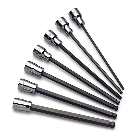 SK Tools - 7 Piece 3/8 in.- Drive Fractional Long Ball Hex Bit Socket Set