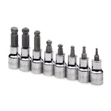 SK Tools - 8 Piece 3/8 in.- Drive Metric Ball Hex Bit Socket Set