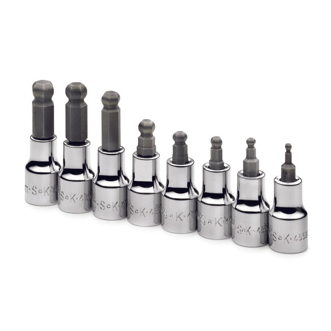 SK Tools - 8 Piece 3/8 in.- Drive Metric Ball Hex Bit Socket Set