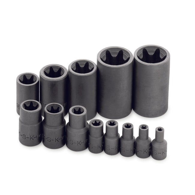 SK Tools - 13 Piece 1/4 in.-, 3/8 in.- and 1/2 in.- Drive Female TORX Socket Set