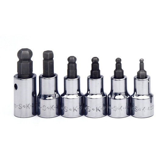 SK Tools - 6 Piece 3/8 in.- Drive Fractional Ball Hex Bit Socket Set