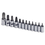 SK Tools - 12 Piece 1/4 in.- and 3/8 in.- Drive Tamper-Proof TORX Bit Socket Set