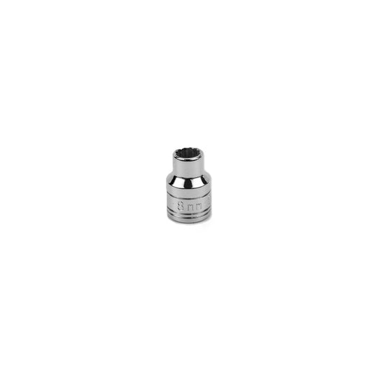 SK Tools - 8 mm 3/8 in.- Drive 12 Point Metric Standard Chrome Socket