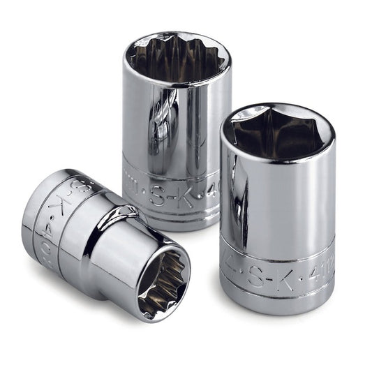 SK Tools - 13 mm 3/8 in.- Drive 12 Point Metric Standard Chrome Socket