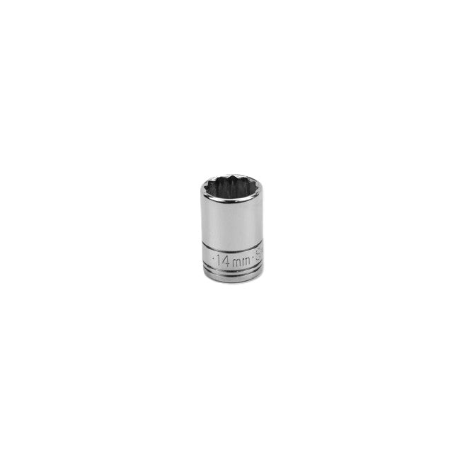 SK Tools - 14 mm 3/8 in.- Drive 12 Point Metric Standard Chrome Socket