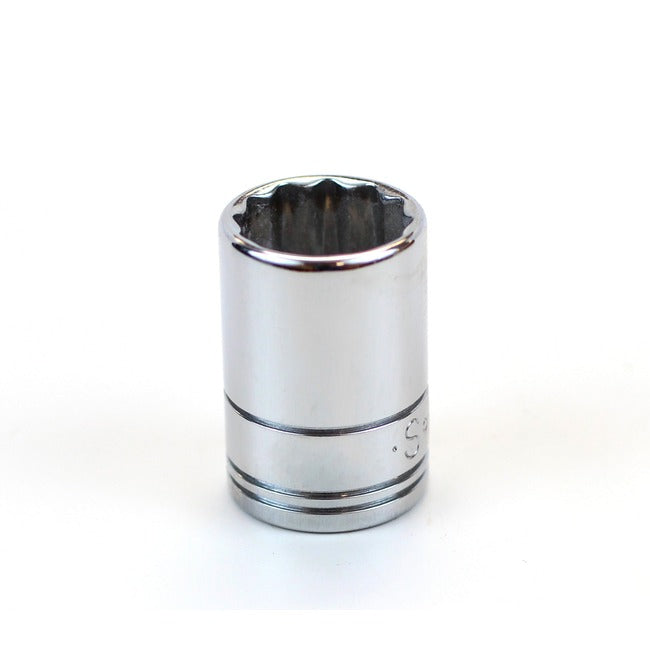 SK Tools - 15 mm 3/8 in.- Drive 12 Point Metric Standard Chrome Socket