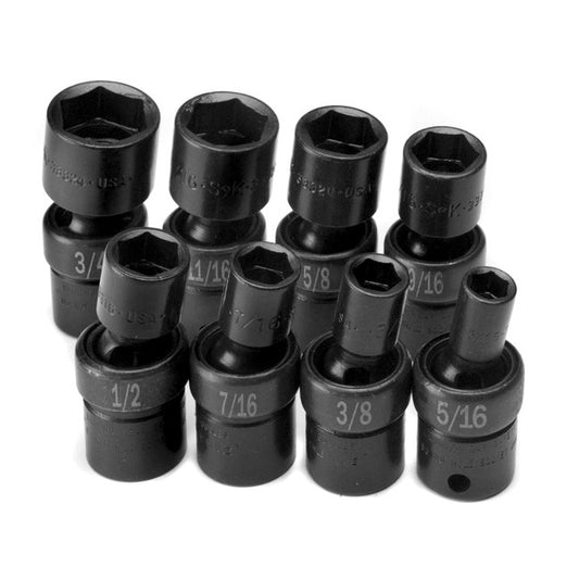 SK Tools - 8 Piece 3/8 in.- Drive 6 Point Swivel Fractional Impact Socket Set