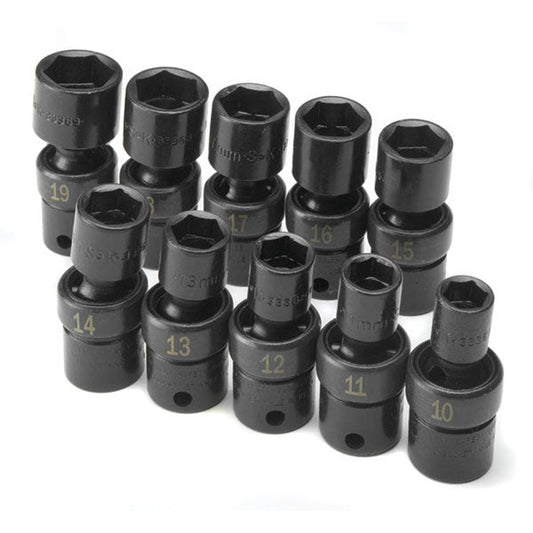 SK Tools - 10 Piece 3/8 in.- Drive Metric Swivel Impact Socket Set