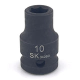 SK Tools - 10 mm 1/2 in.- Drive 6 Point Standard Metric Impact Socket