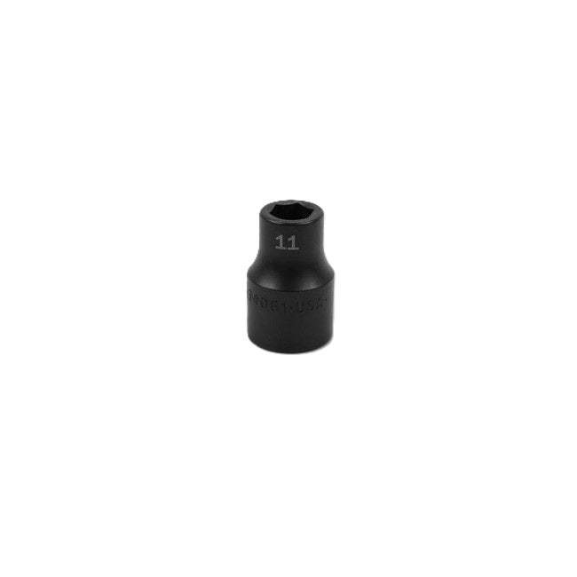 SK Tools - 11 mm 1/2 in.- Drive 6 Point Standard Metric Impact Socket
