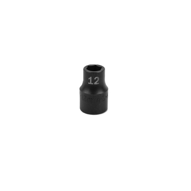 SK Tools - 12 mm 1/2 in.- Drive 6 Point Standard Metric Impact Socket