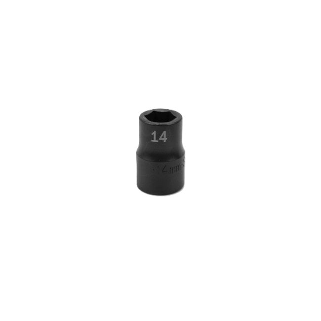 SK Tools - 14 mm 1/2 in.- Drive 6 Point Standard Metric Impact Socket