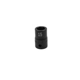 SK Tools - 15 mm 1/2 in.- Drive 6 Point Standard Metric Impact Socket