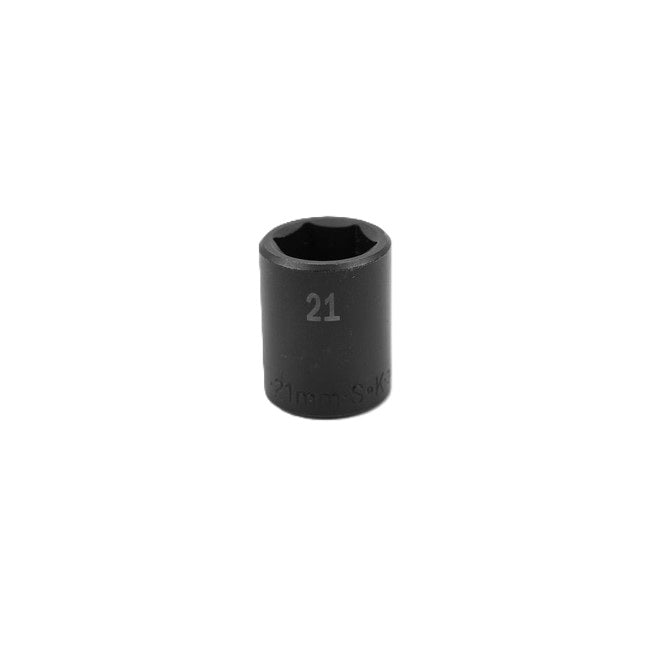 SK Tools - 21 mm 1/2 in.- Drive 6 Point Standard Metric Impact Socket